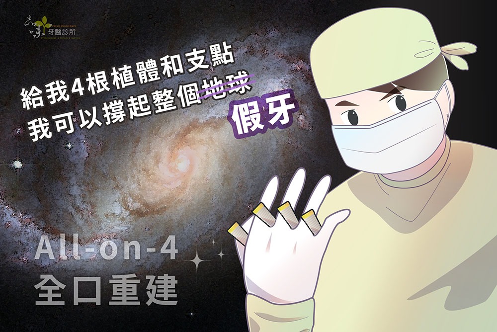AO4給我四根植體我可以撐起整個假牙
